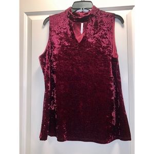 Maroon velvet tank
